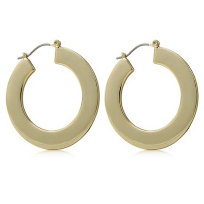 Designer gold flat hoop earring